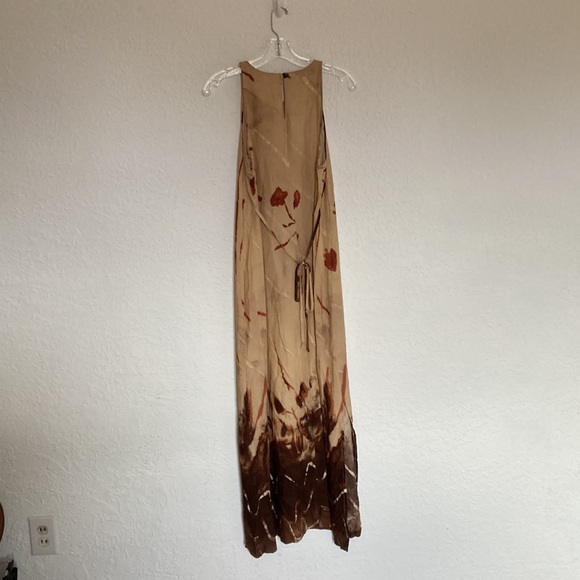 Trueworths Maxi Dress Size 38 Cream Tan Abstract Floral - Sleeveless Maxi Boho - Picture 5 of 9